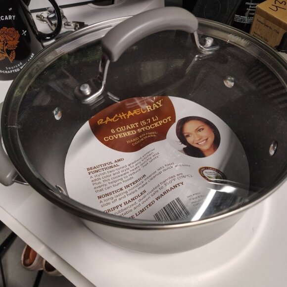 Rachael Ray Brights Nonstick Stock Pot/Stockpot with Lid | 6 Quart | Gray | NWT - Picture 4 of 4